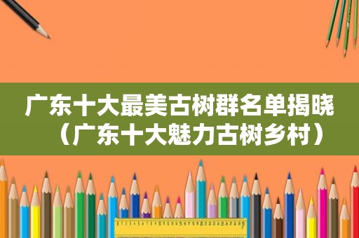 广东十大最美古树群名单揭晓（广东十大魅力古树乡村）  第1张