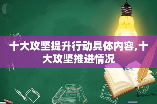十大攻坚提升行动具体内容,十大攻坚推进情况