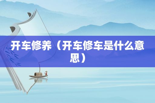 开车修养（开车修车是什么意思）