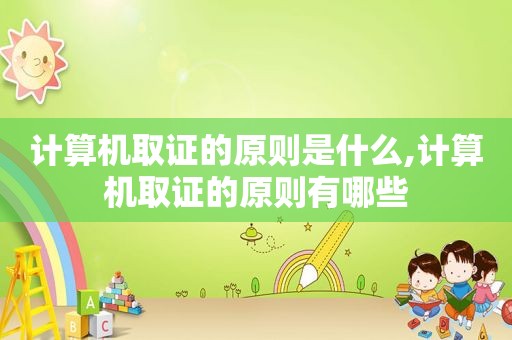 计算机取证的原则是什么,计算机取证的原则有哪些