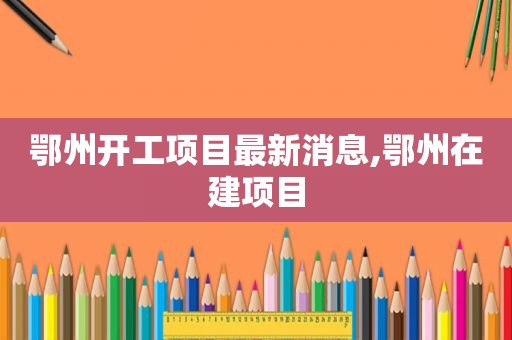 鄂州开工项目最新消息,鄂州在建项目