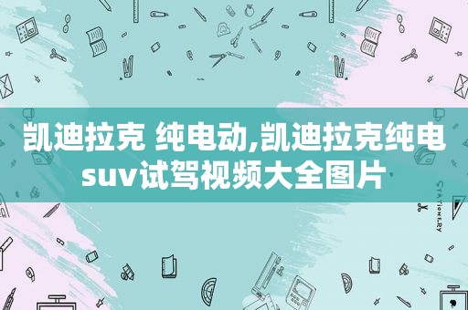 凯迪拉克 纯电动,凯迪拉克纯电suv试驾视频大全图片