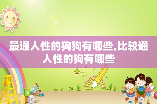 最通人性的狗狗有哪些,比较通人性的狗有哪些