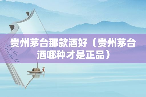 贵州茅台那款酒好（贵州茅台酒哪种才是正品）