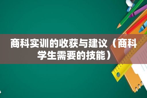 商科实训的收获与建议（商科学生需要的技能）
