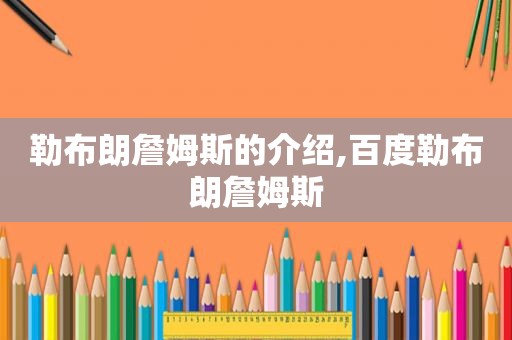 勒布朗詹姆斯的介绍,百度勒布朗詹姆斯