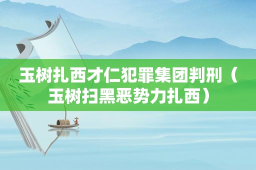玉树扎西才仁犯罪集团判刑（玉树扫黑恶势力扎西）  第1张