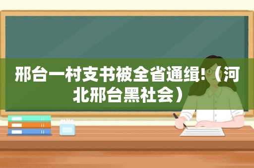 邢台一村支书被全省通缉!（河北邢台黑社会）  第1张