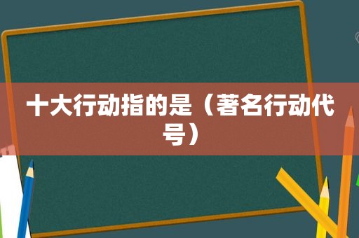 十大行动指的是（著名行动代号）