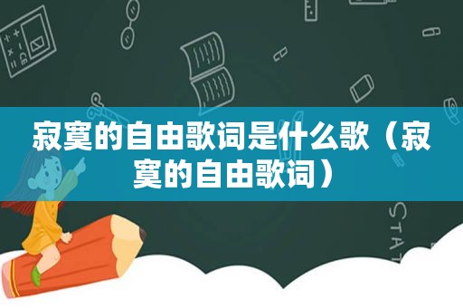 寂寞的自由歌词是什么歌（寂寞的自由歌词）