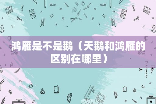 鸿雁是不是鹅（天鹅和鸿雁的区别在哪里）