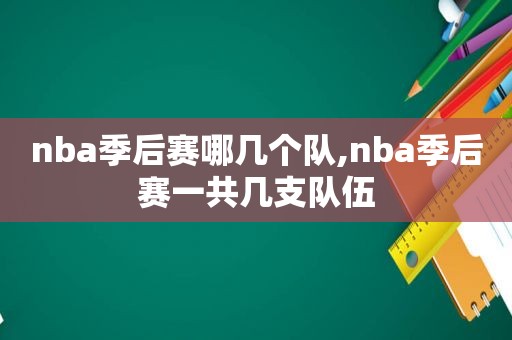 nba季后赛哪几个队,nba季后赛一共几支队伍