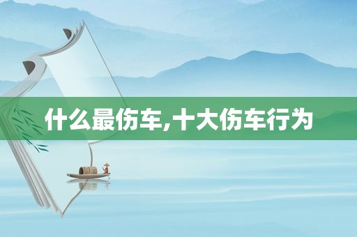 什么最伤车,十大伤车行为