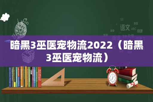 暗黑3巫医宠物流2022（暗黑3巫医宠物流）
