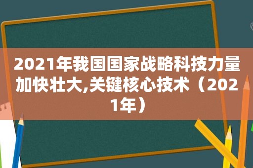2021年我国国家战略科技力量加快壮大,关键核心技术（2021年）