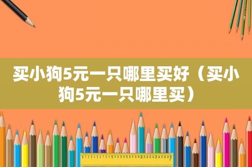 买小狗5元一只哪里买好（买小狗5元一只哪里买）