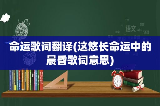 命运歌词翻译(这悠长命运中的晨昏歌词意思)
