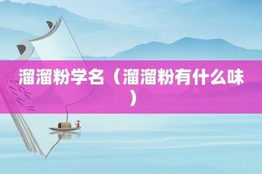 溜溜粉学名（溜溜粉有什么味）
