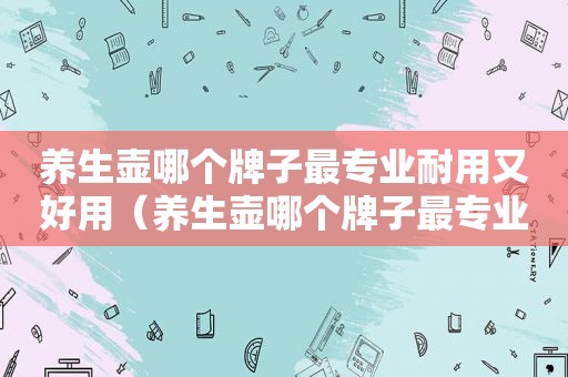 养生壶哪个牌子最专业耐用又好用（养生壶哪个牌子最专业耐用）