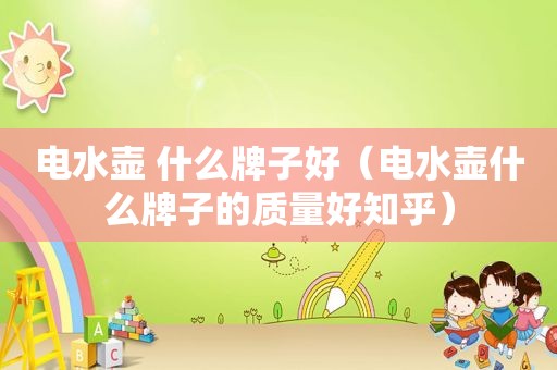 电水壶 什么牌子好（电水壶什么牌子的质量好知乎）