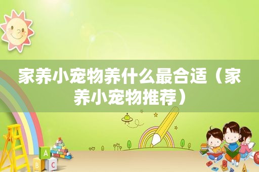 家养小宠物养什么最合适（家养小宠物推荐）