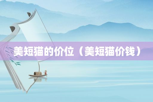 美短猫的价位（美短猫价钱）
