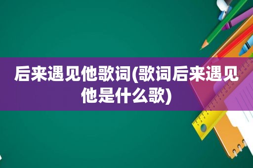 后来遇见他歌词(歌词后来遇见他是什么歌)