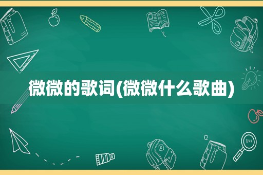 微微的歌词(微微什么歌曲)