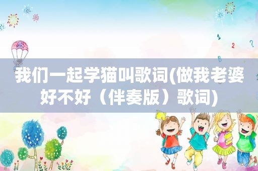 我们一起学猫叫歌词(做我老婆好不好（伴奏版）歌词)