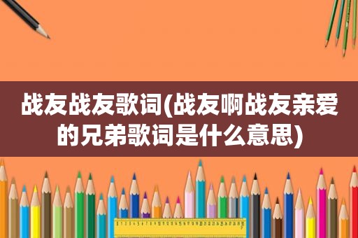 战友战友歌词(战友啊战友亲爱的兄弟歌词是什么意思)