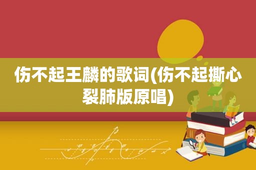 伤不起王麟的歌词(伤不起撕心裂肺版原唱)