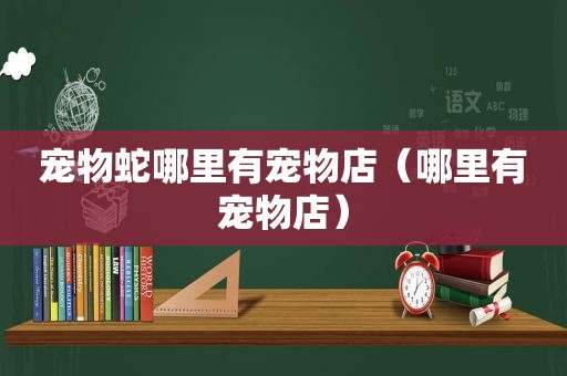 宠物蛇哪里有宠物店（哪里有宠物店）