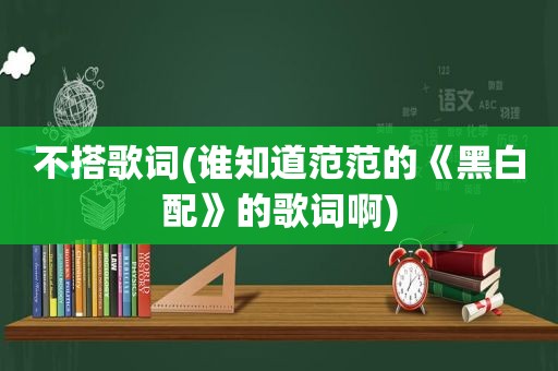 不搭歌词(谁知道范范的《黑白配》的歌词啊)