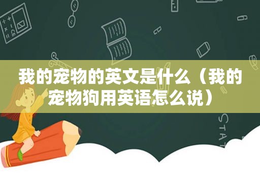 我的宠物的英文是什么（我的宠物狗用英语怎么说）