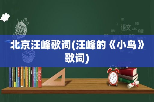 北京汪峰歌词(汪峰的《小鸟》歌词)