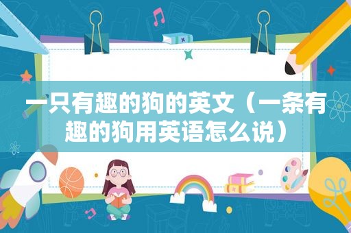 一只有趣的狗的英文（一条有趣的狗用英语怎么说）