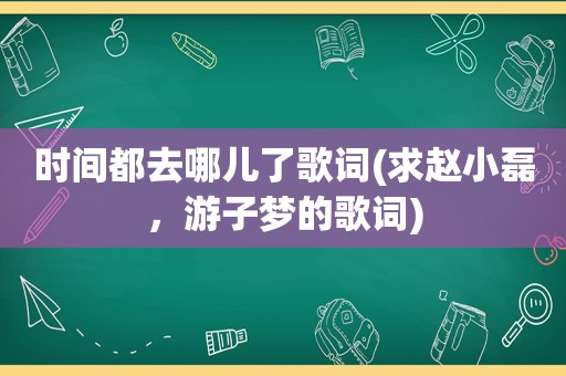 时间都去哪儿了歌词(求赵小磊，游子梦的歌词)