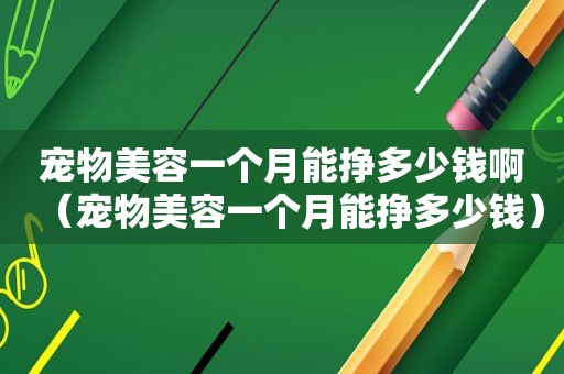 宠物美容一个月能挣多少钱啊（宠物美容一个月能挣多少钱）