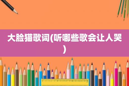 大脸猫歌词(听哪些歌会让人哭)