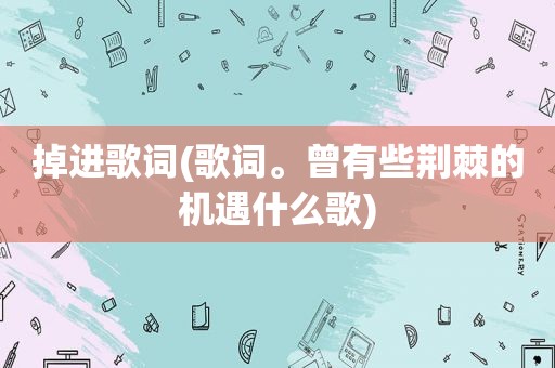 掉进歌词(歌词。曾有些荆棘的机遇什么歌)