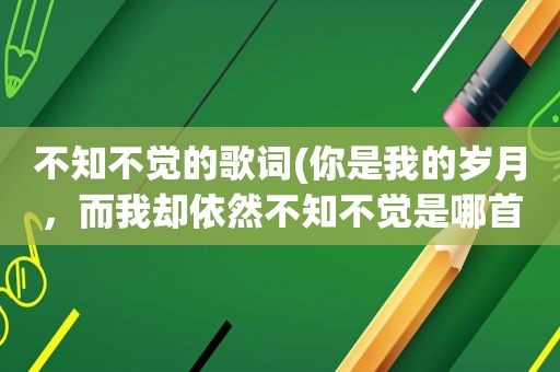 不知不觉的歌词(你是我的岁月，而我却依然不知不觉是哪首歌里的歌词)