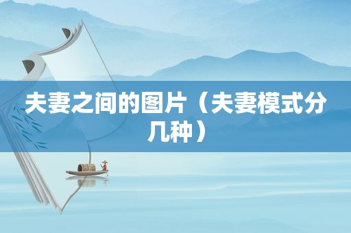 夫妻之间的图片（夫妻模式分几种）