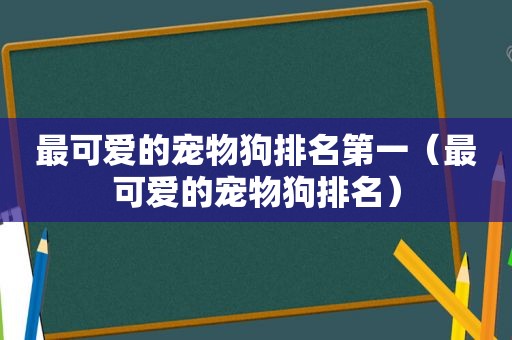 最可爱的宠物狗排名第一（最可爱的宠物狗排名）