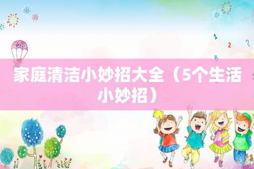 家庭清洁小妙招大全（5个生活小妙招）