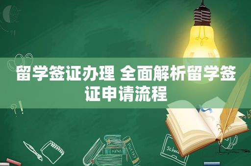 留学签证办理 全面解析留学签证申请流程