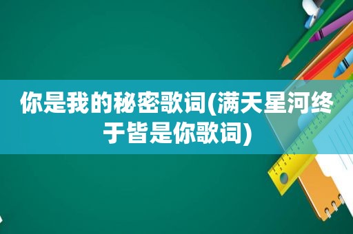你是我的秘密歌词(满天星河终于皆是你歌词)