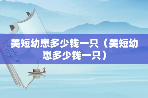 美短幼崽多少钱一只（美短幼崽多少钱一只）