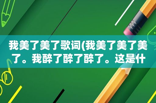 我美了美了歌词(我美了美了美了。我醉了醉了醉了。这是什么歌的歌词)