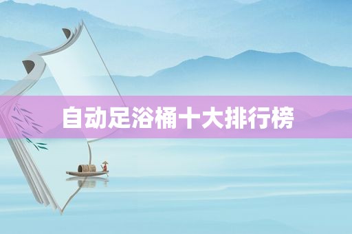 自动足浴桶十大排行榜