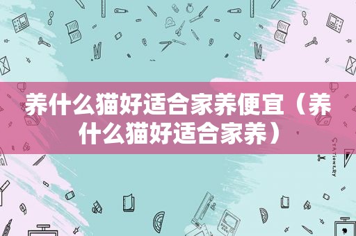 养什么猫好适合家养便宜（养什么猫好适合家养）